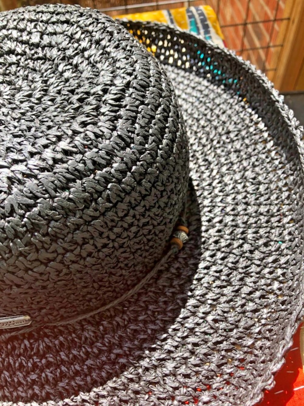Sun N Sand Women’s Black Sun Hat W/ Beaded Band Adjustable - Picture 8 of 16